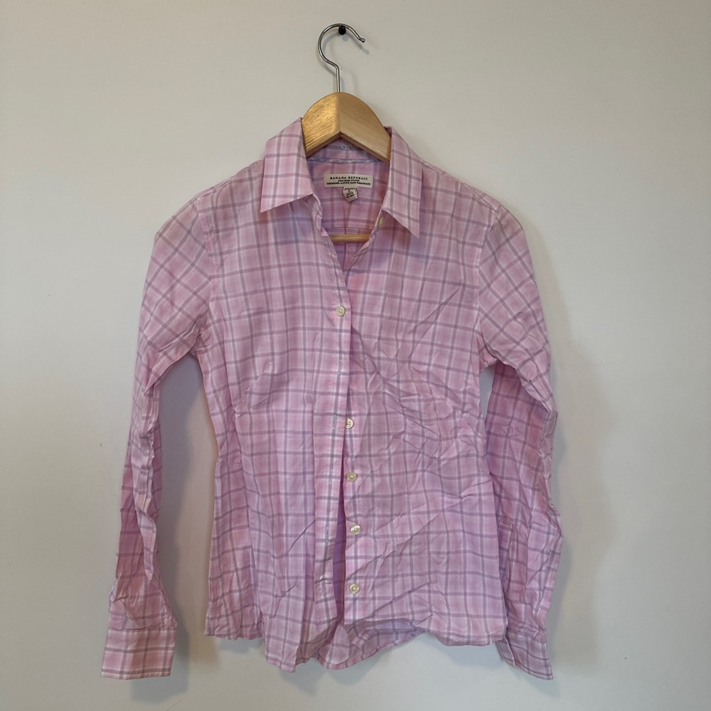 pink banana republic blouse